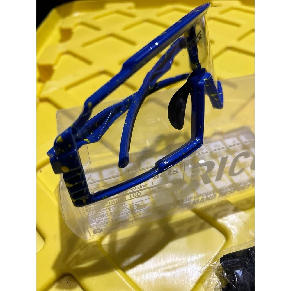 NEW Ricone Adult‎ Photochromic Cycling Motorcycle Glasses Goggles, Black/Blue